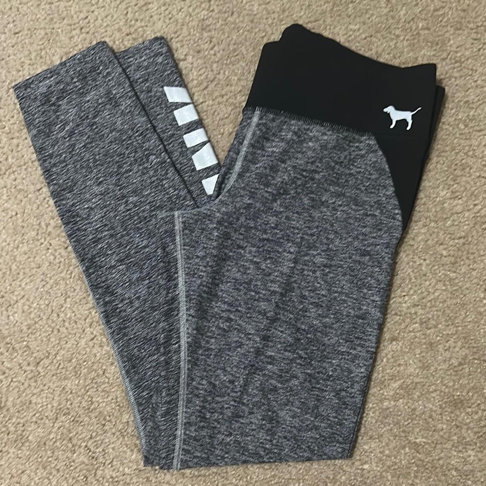 PINK Gray and Black 7/8 Leggings - Size M